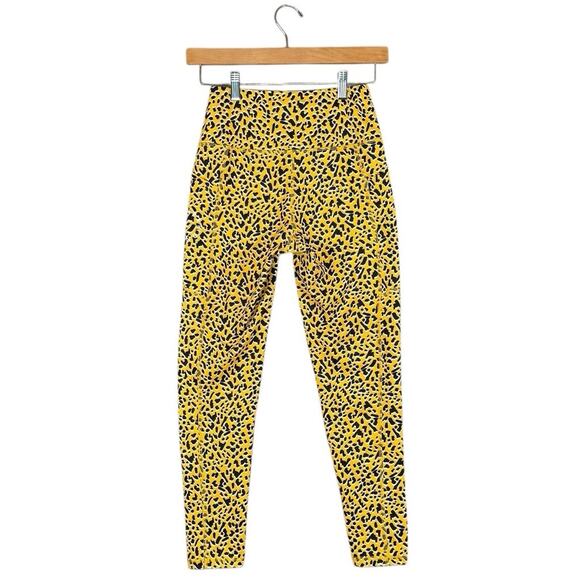 BCBGeneration Yellow Leopard Print Leggings | High Waist Stretch | Size Small - Picture 3 of 8